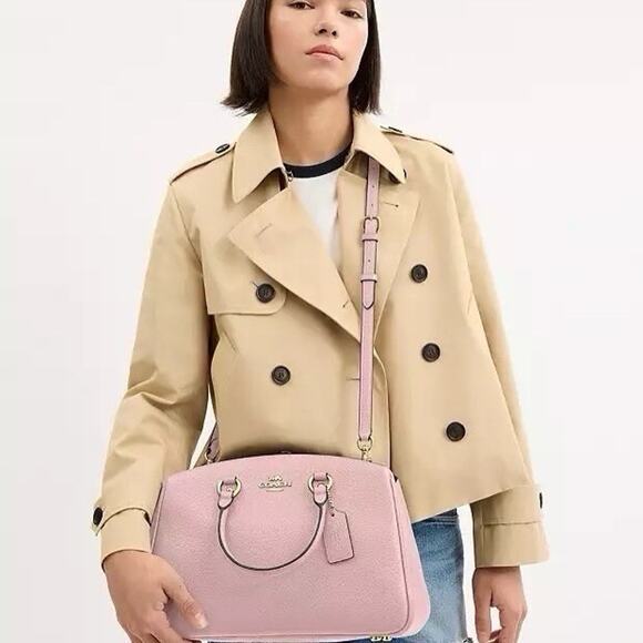 NWT Coach Savannah Leather Carryall Satchel Bag Gold/Powder Pink CAL56 - Picture 6 of 11